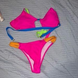 Two piece neon bikini